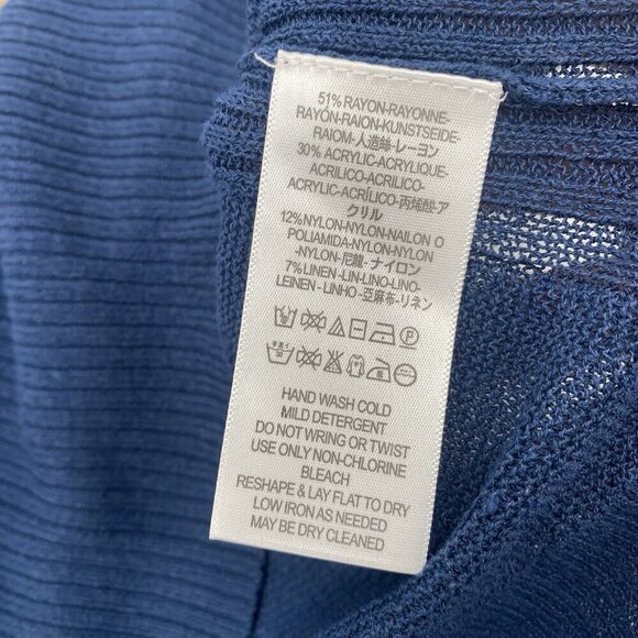 Free People Side Slit Bell Sleeve Tunic Top Size XS Blue Knit Rayon Boho - Picture 8 of 12